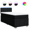 vidaXL Pat box spring cu saltea, negru, 90x190 cm, textil