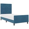 vidaXL Pat cu arcuri cu headboard Albastru &icirc;nchis 90 x 190 cm Catifea