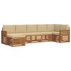 vidaXL Set de canapele de exterior 7 buc. Natural și Bej