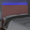 vidaXL Tăblie de pat cu LED, roz, 200x5x118/128 cm, catifea