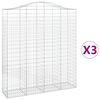 vidaXL Coșuri gabion arcuite, 3 buc, 200x50x220/240cm, fier galvanizat