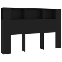 vidaXL Tăblie de pat cu dulap, negru, 160x18,5x104,5 cm