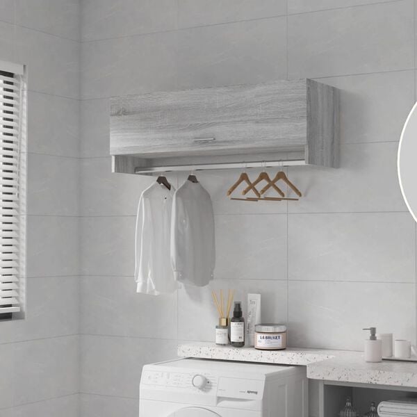 vidaXL Șifonier, gri sonoma, 100x32,5x35 cm, lemn prelucrat