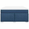 vidaXL Pat box spring cu saltea, albastru, 140x200 cm, textil