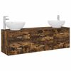 vidaXL Set de mobilier pentru baie 3 buc. Stejar fumuriu