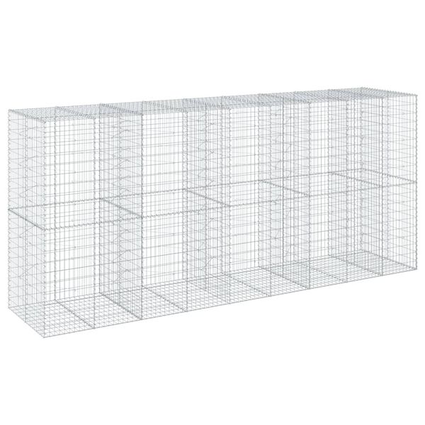 vidaXL Coș gabion cu capac, 450x100x200 cm, fier galvanizat