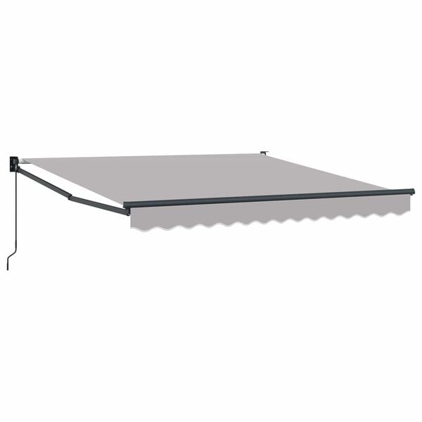 vidaXL Cortina Retractabilă Manual Gri deschis 350 x 250 cm