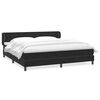 vidaXL Pat cu arcuri cu saltele negru 180x210 cm catifea