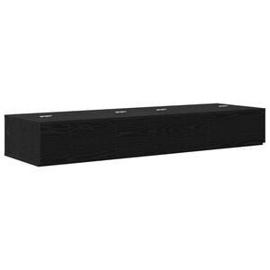 vidaXL Birou de studio Stejar Negru 110 x 40 x 19,5 cm Lemn prelucrat