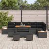 vidaXL Set de canapele pentru grădină 10 pcs Negru Rattan poli