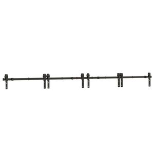 vidaXL Set feronerie pentru uși glisante, negru, 366 cm, oțel