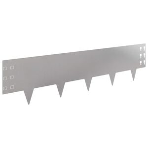 vidaXL Margine pentru gazon 30 pcs 100 x 25 cm Oțel Argintiu