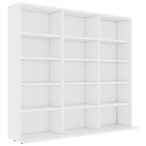 vidaXL Dulap pentru CD-uri, alb, 100 x 23 x 89,5 cm, lemn prelucrat