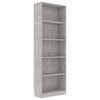vidaXL Bibliotecă cu 5 rafturi, gri beton, 60x24x175 cm lemn prelucrat