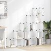 vidaXL Organizator cub de depozitare, 15 cuburi, transparent, PP