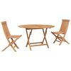 vidaXL Set Bistro de Grădină 3 buc. natural Lemn solid de tec