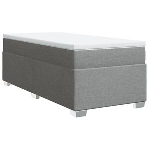 vidaXL Pat continental cu saltea, gri deschis, 80x200 cm, textil
