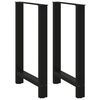 vidaXL Picioare de masă de bar, negre, 2 buc., 60x(90-91) cm, oțel