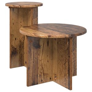 vidaXL Set măsuțe laterale 2 pcs Lemn vechi Lemn prelucrat