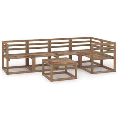 vidaXL Set mobilier de grădină, 6 piese, maro, lemn pin tratat