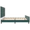 vidaXL Pat cu arcuri cu headboard Verde &icirc;nchis 200 x 200 cm Catifea