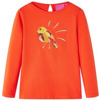 Tricou de copii cu mâneci lungi, portocaliu închis, 92
