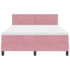 vidaXL Pat cu arcuri cu saltea cu headboard Roz 160 x 200 cm Catifea