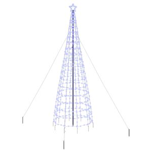 vidaXL Brad de Crăciun LED cu țevi de prindere &icirc;n păm&acirc;nt EKENAS 400 cm