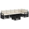 vidaXL Set de canapele pentru grădină 7 buc. Negru și Alb crem