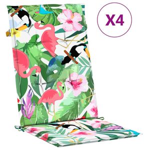 vidaXL Perne de scaun spătar &icirc;nalt, 4 buc., multicolor, textil