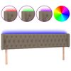 vidaXL Tăblie de pat cu LED, gri taupe, 203x16x78/88 cm, textil