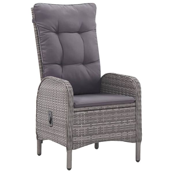 vidaXL Set de masă pentru grădină, 7 piese, gri