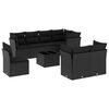 vidaXL Set mobilier de grădină cu perne, 9 piese, negru, poliratan