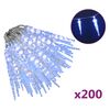 vidaXL Luminițe de Crăciun țurțuri 200 LED-uri albastru 20 m PVC acril