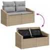 vidaXL Set de canapea cu pernă 5 pcs Beige și gri deschis poliratan