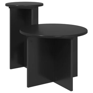 vidaXL Set măsuțe laterale 2 pcs Stejar Negru Lemn prelucrat