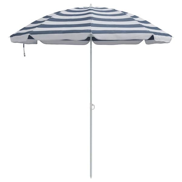 vidaXL Parasol de Plajă Albastru și Alb 206 x 206 x 212 cm
