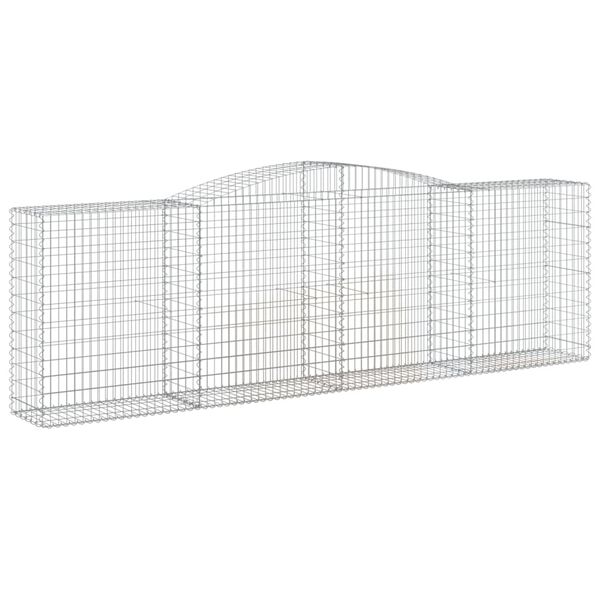 vidaXL Coșuri gabion arcuite 3 buc, 400x50x120/140 cm, fier galvanizat