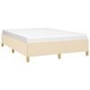 vidaXL Cadru de pat fără saltea, crem, 140x190 cm, textil