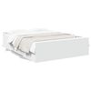vidaXL Cadru de pat cu sertare, alb, 135x190 cm, lemn prelucrat