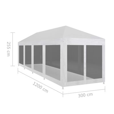 vidaXL Cort de petrecere cu 10 pereți din plasă, 12 x 3 m