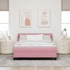 vidaXL Pat cu arcuri cu saltea cu headboard Roz 200 x 140 cm Catifea