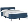 vidaXL Pat cu arcuri cu headboard albastru 140 x 190 cm țesătură