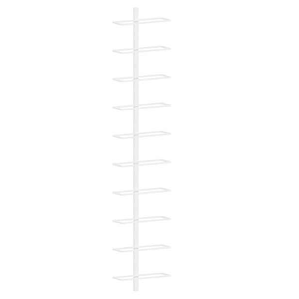 vidaXL Suport sticle de vin, de perete, 10 sticle, alb, metal