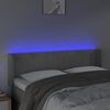 vidaXL Tăblie de pat cu LED, gri deschis, 147x16x78/88 cm, catifea