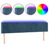 vidaXL Tăblie de pat cu LED, albastru &icirc;nchis, 203x16x78/88 cm, catifea