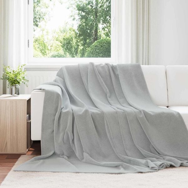 vidaXL Pătura de aruncat Gri 240 x 270 cm Molton