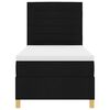 vidaXL Pat cu arcuri cu saltea cu headboard Negru 90 x 190 cm țesătură