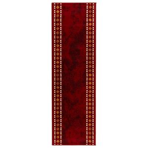 vidaXL Covor Runner FLORNES Țesut Roșu Diamante 67 x 150 cm PP 7 mm
