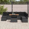 vidaXL Set de canapele pentru grădină cu pernă 9 pcs Negru și Maro